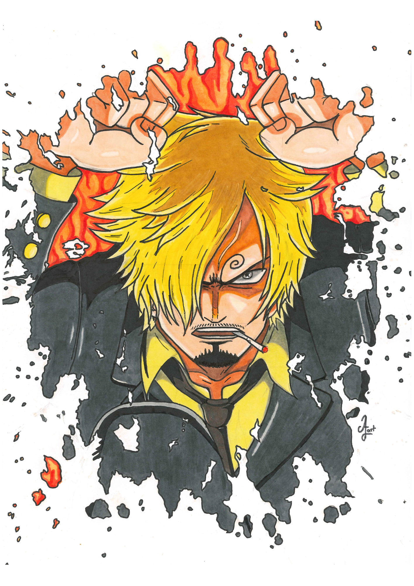 ArtWork - One Piece - Sanji Vinsmoke - 24 exemplaires (Illustrateur : @AJ76.Art)