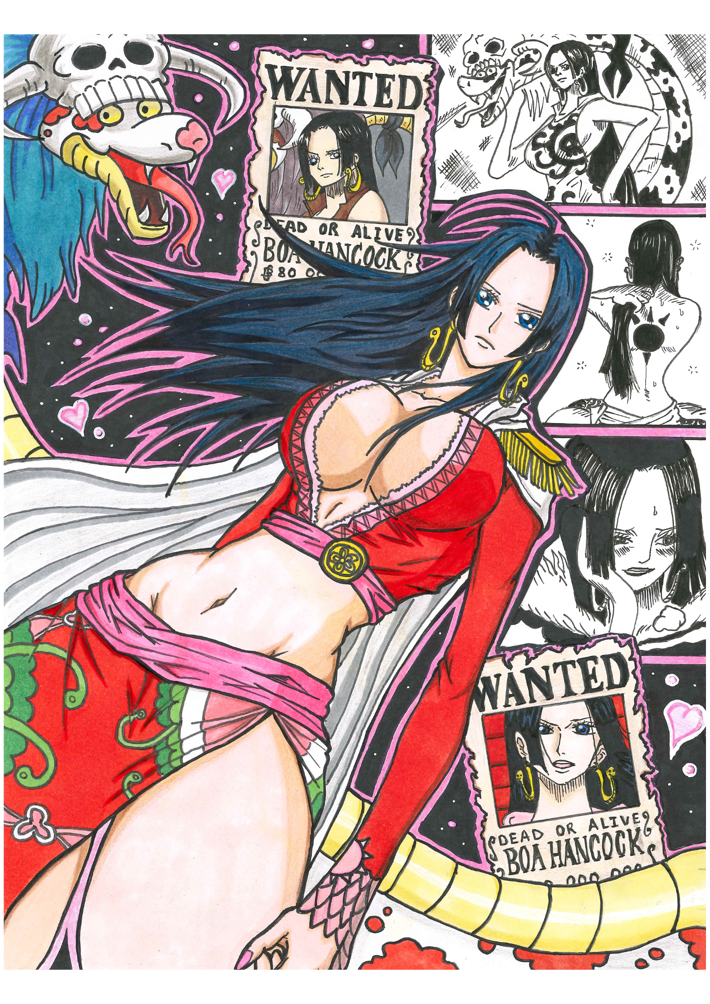 ArtWork - One Piece - Boa Hancock - 24 exemplaires (Illustrateur : @AJ76.Art)