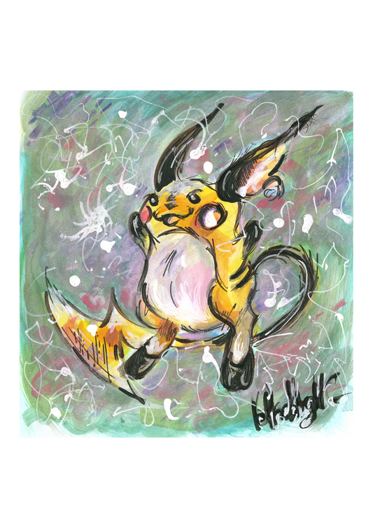 ArtWork - Pokémon - Raichu - 50 exemplaires (Illustrateur : @BLNCHNGHT)
